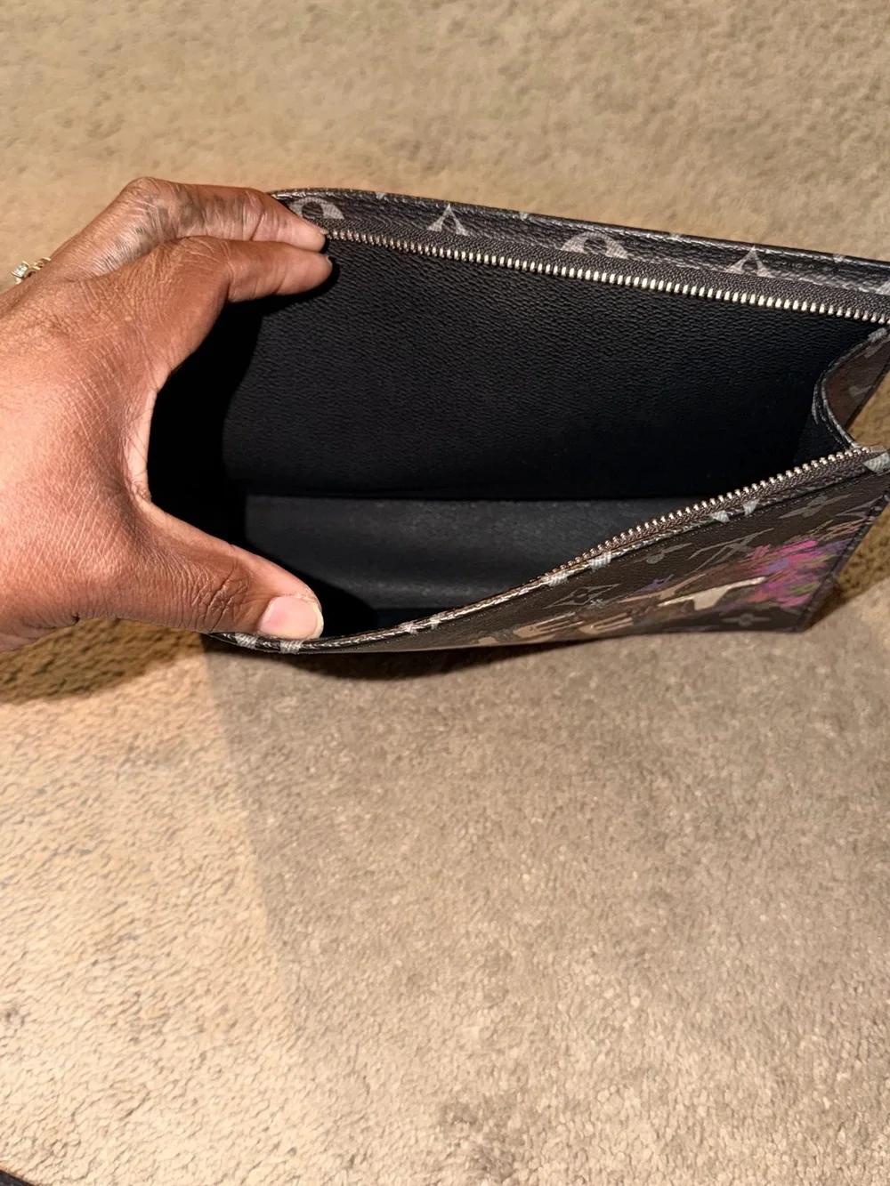 Louis Vuitton Black Monogram Graffiti Zip Pouch